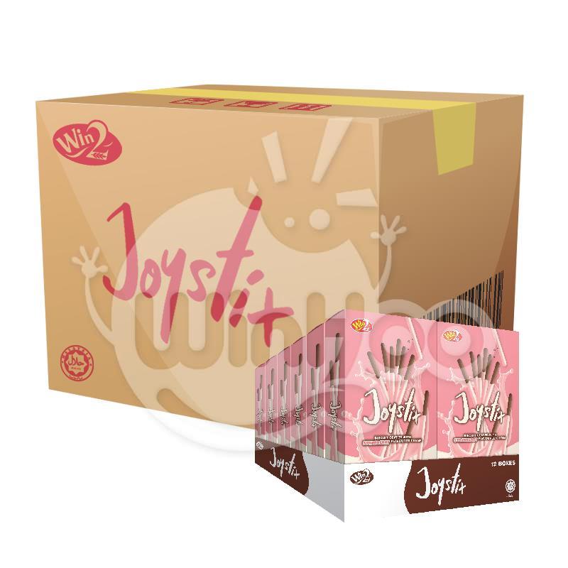Joystix Biscuit Coated With Strawberry Cream 12 Boxes
