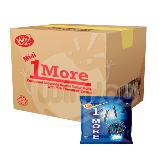 Mini 1 More Chocolate Coated Wafer Rolls 12 Bags